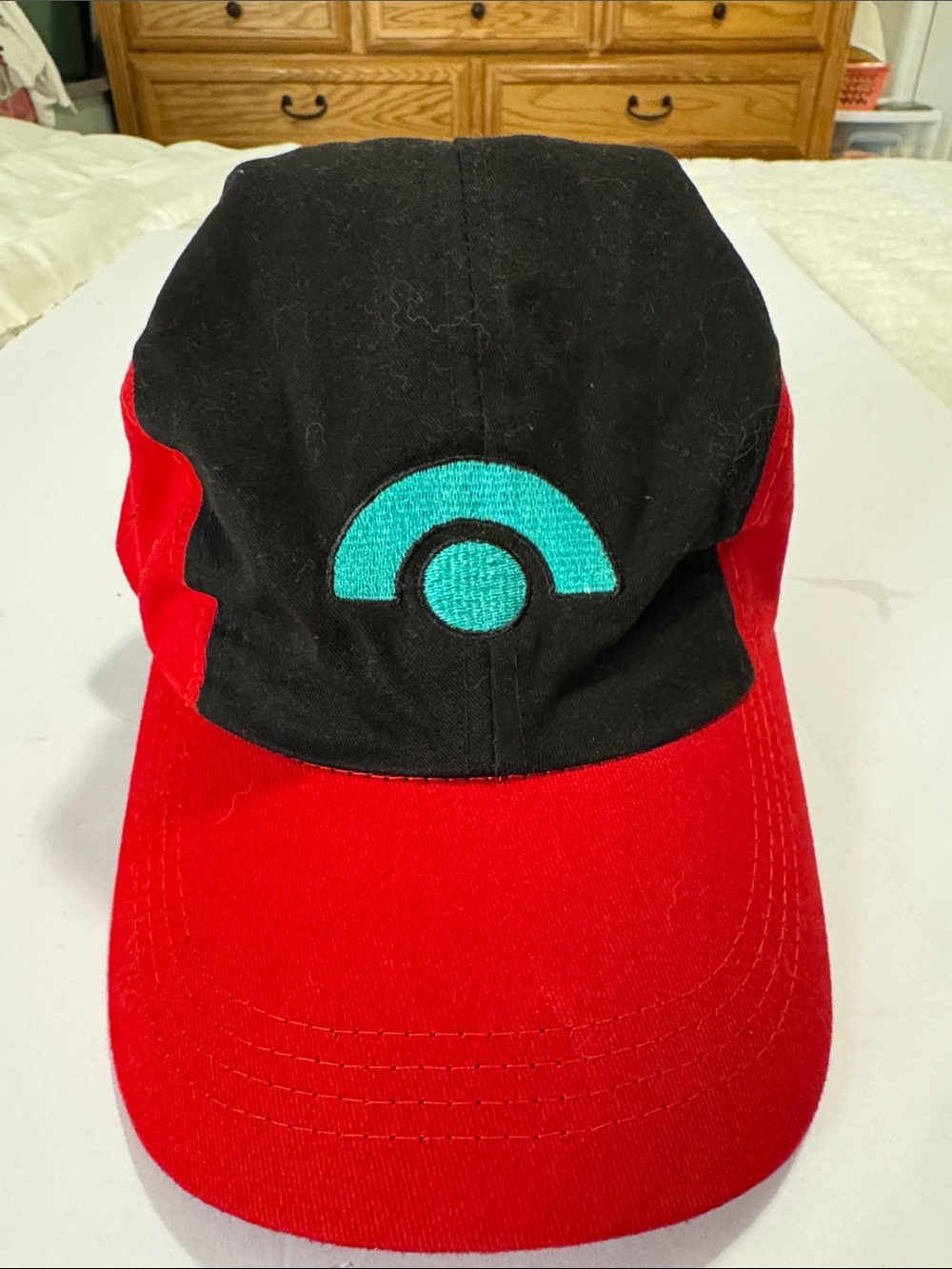Pokemon Ash Ketchum Black Red Baseball Cap with Teal Emblem